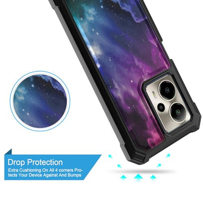 for Cricket Outlast 5G 2024 Case (SN509C),AT&T Motivate Pro 5G (SN509A) w/[Built-in Screen Protector]Dual Layer Shockproof [Military-Grade][Full-Body] Protective Cover Women Man Blue Black Star Galaxy - color: BLD IN GALAXY STAR