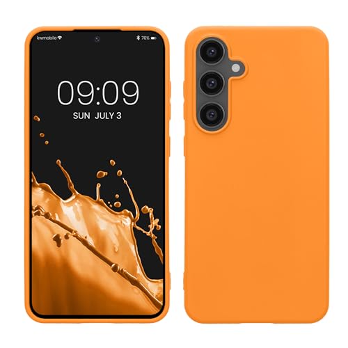 kwmobile Case Compatible with Samsung Galaxy S24 FE Case - Soft Slim Protective TPU Silicone Cover - Fruity Orange - color: Fruity Orange, size: Galaxy S24 FE