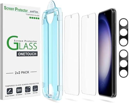 amFilm OneTouch for Samsung Galaxy S23 Screen Protector Tempered Glass - size: S23-6.1"