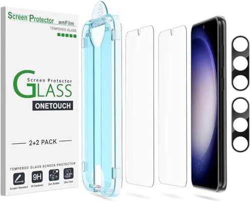 amFilm OneTouch for Samsung Galaxy S23 Screen Protector Tempered Glass - size: S23-6.1"