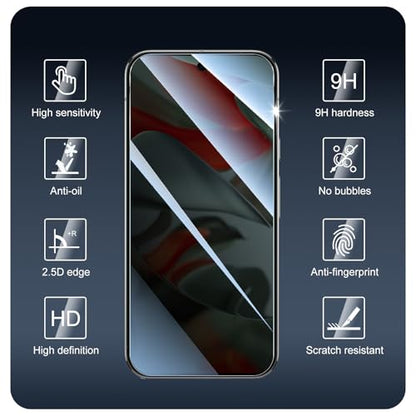 3*Privacy Screen Protector for Google Pixel 9 Pro XL/10 Pro XL with a Installation Alignment Aid, Anti-Spy Tempered Glass Film, Private Black Protection, [oilproof][ Shockproof][Scratchproof]