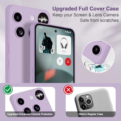 Silicone Case for Nothing Phone 3, Purple | Soft Silicone Silky Touch Easy Clean, Shockproof Slim Phone Cover, Upgraded Camera Protection, Anti-Scratch Microfiber Lining - color: Purple, size: Nothing Phone 3