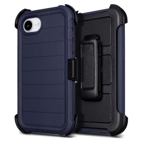 Defender Case for iPhone 17e Phone Case Belt Clip Kickstand Blue | Shockproof iPhone 17 e Case Heavy Duty Rugged, 2 Layers of Sturdy for iPhone Case 17e,for Protective iPhone 17e Cover Black - color: Navy Blue