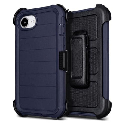 Defender Case for iPhone 17e Phone Case Belt Clip Kickstand Blue | Shockproof iPhone 17 e Case Heavy Duty Rugged, 2 Layers of Sturdy for iPhone Case 17e,for Protective iPhone 17e Cover Black - color: Navy Blue