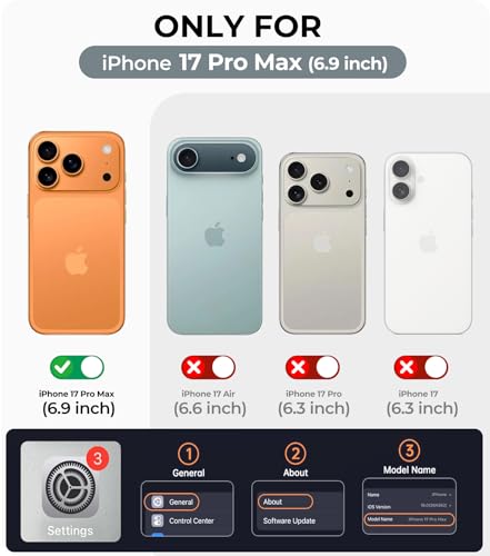 Magnetic for iPhone 17 Pro Max Case with Integrated Camera Protection, [Seamless Work with Magsafe] [Military Grade Shockproof] [Covered Camera Control Button] Case for iPhone 17 Pro Max 6.9'', Gray - color: Gray