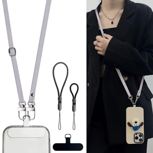 BFSD·DM Phone Crossbody Strap, Universal Crossbody Patch Phone Lanyards,Phone Lanyards for Around The Neck,Phone Strap,Compatible with Most Smartphones(Purple) - color: Purple