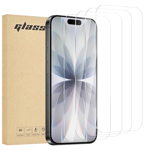 4 Pack for iPhone 17 Screen Protector，Premium Tempered Glass Film 9H Hardness，Scratch Resistant，Bubble Free，Easy Installation，Ultra Durable，HD Clear，Case Friendly [6.3 inch] - size: iPhone 17