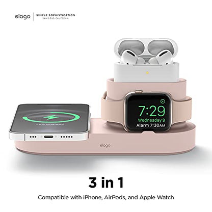 elago MS Charging Station for iPhone, AirPods, Apple Watch - color: Sand Pink