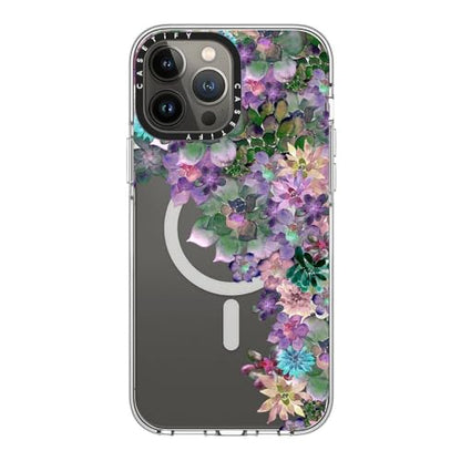 CASETiFY for iPhone 13 Pro Max Case - Impact Clear Compatible with MagSafe | Not Yellowing | 6.6 ft. 3x Military Grade Drop Protection | MY SUCCULENT GARDEN | Clear - color: MY SUCCULENT GARDEN, size: Iphone 13 Pro Max (6.7")