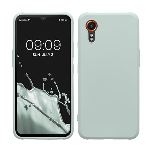 kwmobile Case Compatible with Samsung Galaxy Xcover7 Case - Soft Slim Protective TPU Silicone Cover - Cool Mint - color: Cool Mint