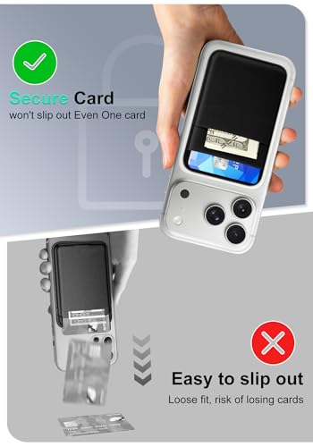 Senose Compatible for Magsafe Wallet, 6 Cards Holder, Slim Stretchy Magnetic Phone Wallet for Back of Phone Compatible for iPhone 17/16/15/14/13/12 Pro Max Plus Air Series, Black - color: Black