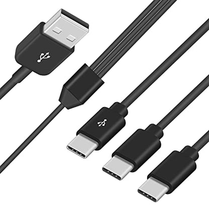 Duttek USB A to USB C Splitter Cable, USB C Splitter Multi Charging Cable, 3 in 1 USB2.0 Male to 3 USB C Male Multi USB C Cable Compatible with USB Type-C Phones, Tablets 5 Ft/1.5M (Black)