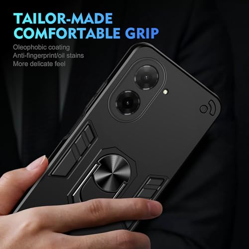 Compatible with Xiaomi Redmi A5 4G Case, Scratch Resistant Magnetism Kickstand for Poco C71 Phone Case Black - color: HY-GZS-black, size: Xiaomi Redmi A5 4G / POCO C71
