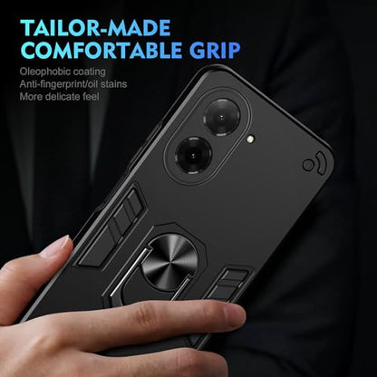 Compatible with Xiaomi Redmi A5 4G Case, Scratch Resistant Magnetism Kickstand for Poco C71 Phone Case Black - color: HY-GZS-black, size: Xiaomi Redmi A5 4G / POCO C71
