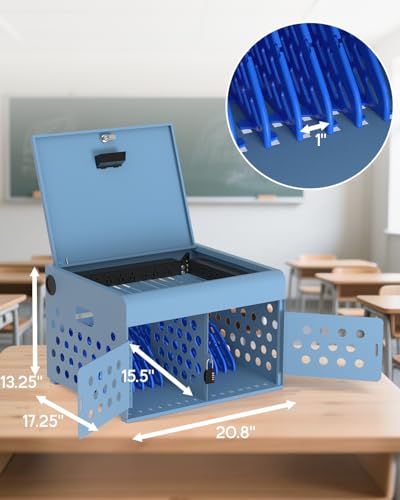 POCHAR 16-Unit Charging Cabinet for Laptops & Tablets with Cable Management - size: 16-Device