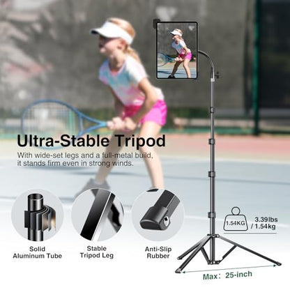 elitehood Diagonal iPad Tripod Stand, 72in Gooseneck Tablet Floor Stand - size: 9–13" · Diagonal Clamp