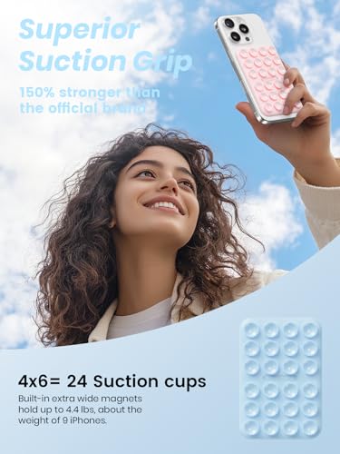 2Pack Magnetic Suction Phone Mount for MagSafe, Light Pink & Light Blue - color: Light Pink & Light Blue