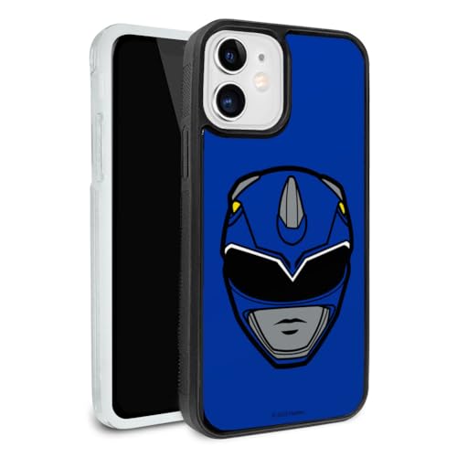 Power Rangers Blue Ranger Helmet Protective Slim Fit Hybrid Rubber Bumper - color: iPhone 12 | 12 Pro (Fits 6.1 Inch Display)