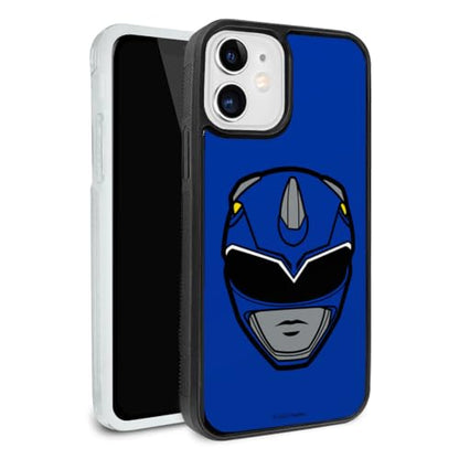 Power Rangers Blue Ranger Helmet Protective Slim Fit Hybrid Rubber Bumper - color: iPhone 12 | 12 Pro (Fits 6.1 Inch Display)