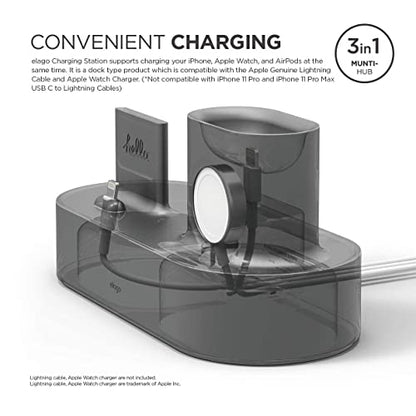 elago 3 in 1 Charging Station for iPhone, AirPods, Apple Watch - color: Dark Grey