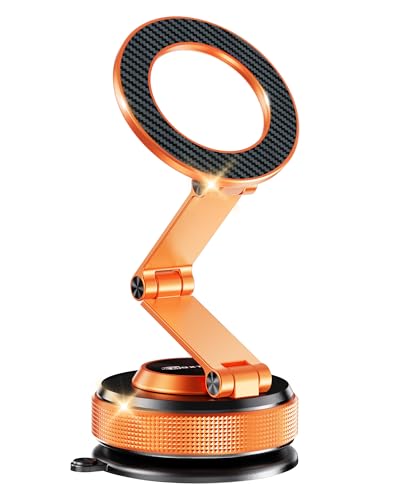 MSXTTLY Tesla Phone Mount for Magsafe, Vacumm Magnetic Car Phone Holder - color: Cosmic Orange
