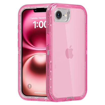 Follaroma for iPhone 17e/iPhone 16e Case, Heavy Duty Shockproof Protection Phone Cases, Anti-Drop, Dual Layer Transparent Protective Cover Compatible with iPhone 17e/iPhone 16e, 6.1'', Crystal Pink - color: Pink, size: iPhone 17e/iPhone 16e 6.1''
