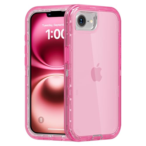 Follaroma for iPhone 17e/iPhone 16e Case, Heavy Duty Shockproof Protection Phone Cases, Anti-Drop, Dual Layer Transparent Protective Cover Compatible with iPhone 17e/iPhone 16e, 6.1'', Crystal Pink - color: Pink, size: iPhone 17e/iPhone 16e 6.1''