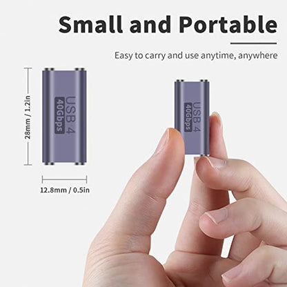 Poyiccot USB C Female to Female Adapter, 100W USB C Coupler, 40Gbps Type C Extension Extender Adapter Support Thuderbolt 4 Cable for iPone, Docking, Galaxy, 2-Pack - style: usb c female to female