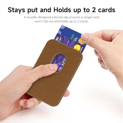 LoeoeL Magnetic Phone Wallet Compatible with Magsafe Wallet, Silicone ID Credit Card Holder Wallets for Back of Phone Pocket, Slim Thin Pouch Sleeve Wallets for iPhone Samsung, Brown Fall - color: Brown