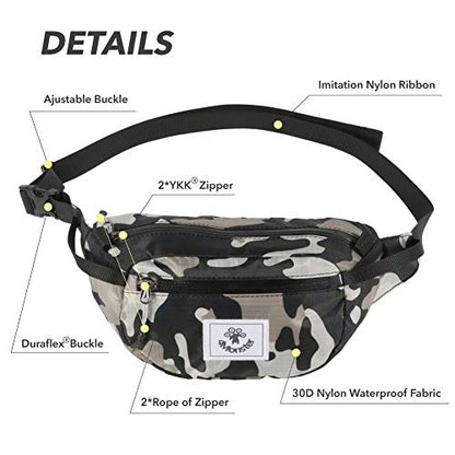 4Monster Hiking Waist Packs Portable,Water Resistant Fanny Bag with Adjustable Strap,Lightweight Crossbody Chest Bag Slim Bag - color: Army Green