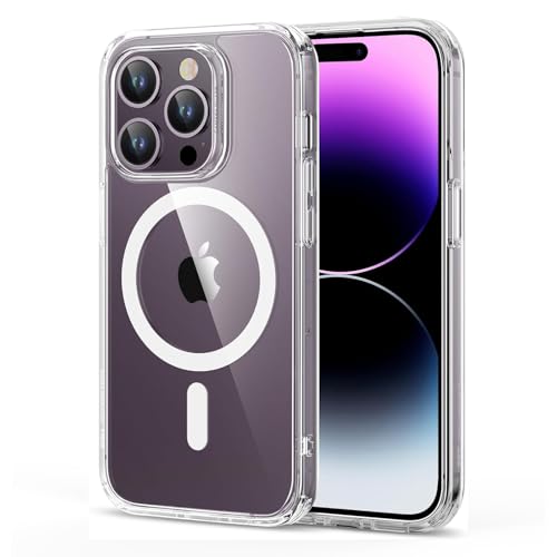 ESR for iPhone 14 Pro Case, Compatible with MagSafe, Shockproof Military-Grade Protection, Scratch-Resistant Back, Magnetic Phone Case for iPhone 14 Pro, Classic Hybrid Case, Clear - color: Clear, size: iPhone 14 Pro 6.1 inch
