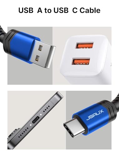 JSAUX USB C Cable Fast Charging, USB to USB C Cable 3-Pack (10+6.6+3.3FT) - color: Blue, size: 3.3ft+6.6ft+10ft