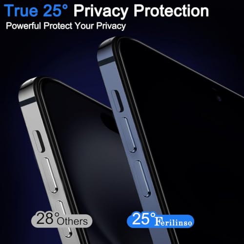 Ferilinso Privacy Screen Protector for iPhone 16 Plus, Tempered Glass - size: iPhone 16 Plus