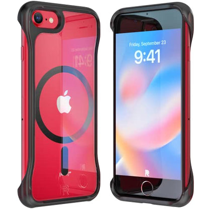 REBEL Magnetic Case for iPhone SE 2022 [Flex Series] Clear, MagSafe Compatible, Exposed Sides, Non-Yellowing, Protective Shockproof iPhone SE 3 Case/SE 2020/iPhone 8, 4.7 Inch Phone (Crystal Clear) - color: Crystal Clear, size: iPhone SE