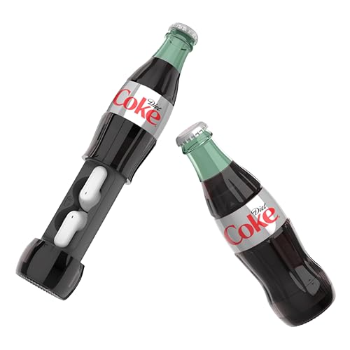 Diet Coke Bottle Shaped Wireless Earbuds – Bluetooth 5.0 Headphones with Built-in Mic, Voice Assistant Compatibility, 9H Playtime, HD Stereo Sound, Noise Cancelling – Compatible with Apple & Android - color: Grey