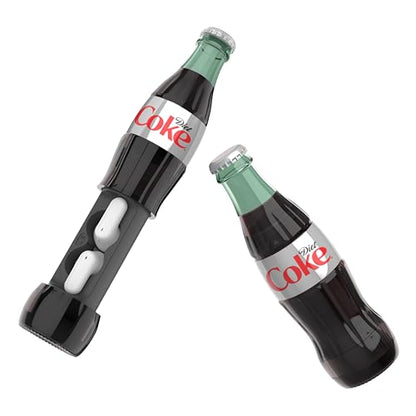 Diet Coke Bottle Shaped Wireless Earbuds – Bluetooth 5.0 Headphones with Built-in Mic, Voice Assistant Compatibility, 9H Playtime, HD Stereo Sound, Noise Cancelling – Compatible with Apple & Android - color: Grey