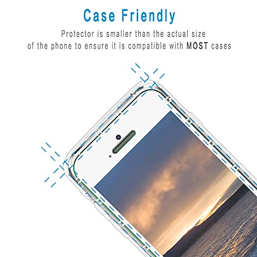 2 Pack Screen Protector for iPhone SE 2016/5S/5/5C Tempered Glass - color: Clear-iPhone SE 2016