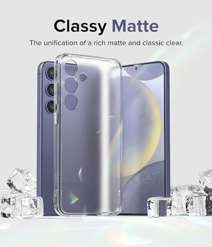 Ringke for Samsung Galaxy S24 Case [Fusion Matte Clear] | Oil & Dirt Resistant, Anti-Fingerprint Technology Prevents Oily Smudges, Frosted Coating Feels Velvety Soft - size: Galaxy S24