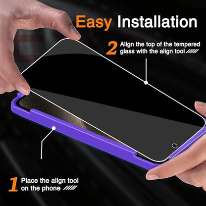 Wiaocit Tempered Glass Privacy Screen Protector for iPhone 15 Pro - size: iPhone 15 Pro-6.1 Inch