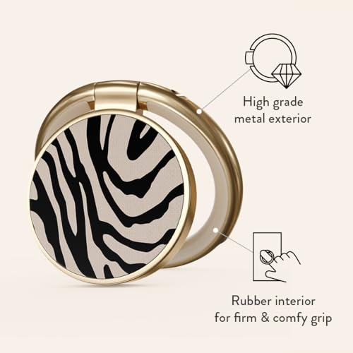 BURGA Cell Phone Ring, Holder Grip and Stand - Finger Phone Grip for Back of Smartphone Case, Kickstand 360 Rotation, Universal Ring for iPhone Samsung Galaxy Huawei Google Pixel, Stylish Accessories - color: Imperial, style: Gold
