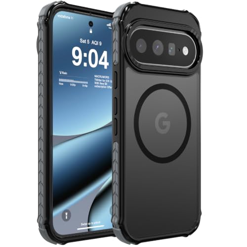 DEERLAMN Strong Magnetic Case for Google Pixel 10/10 Pro 6.3-Inch, Compatible with Magsafe,Military Grade Drop Protection,Translucent Matte Shockproof Protective Phone Cover, Frosted Black - color: Black, size: For Pixel 10/10 Pro/11/11-Pro-6.3-Inch
