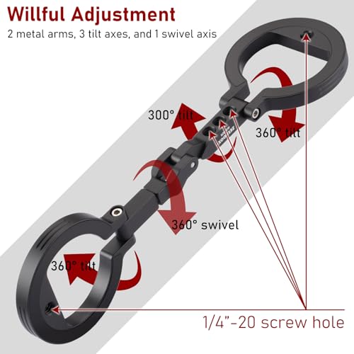 Double Magnetic Ring Phone Holder – Attach to Any Iron Surface | 1/4" Screw Hole | Compatible with iPhone 17/16/15/14/13/12 Pro Max Series & Magnetic Cases (MS-02R)