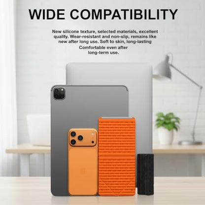 Phone Stand for Desk, Silicone Flexible Phone Holder for All Mobile Devices, Portable Cell Phone Stand for Travel, Home, Car, Airplane, Treadmill, iPad, Tablet, Orange
