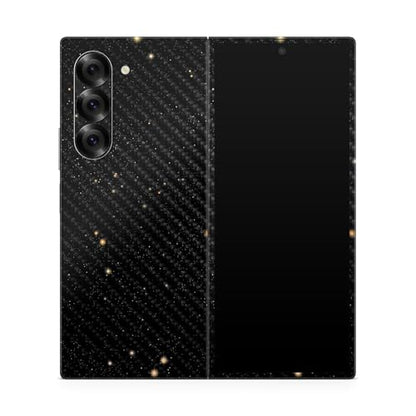 Carbon Fiber Phone Skin Compatible with Samsung Galaxy Z Fold 6 - Deep Space - Premium 3M Vinyl Protective Wrap Decal Cover - Easy to Apply | Crafted in The USA by MightySkins - color: Deep Space, style: Carbon Fiber Textured Finish