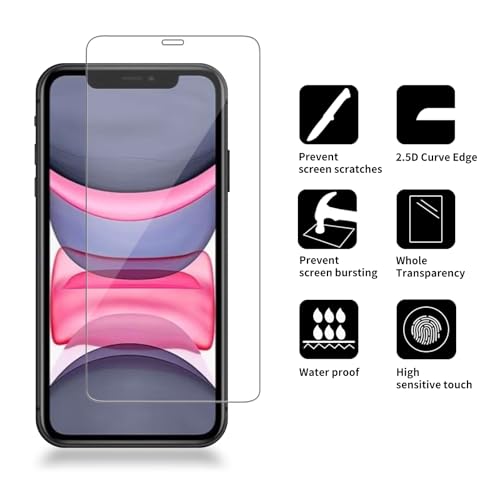 4 Pack Glass Screen Protector Compatible for iPhone 11 / iPhone XR [6.1 Inch] [9H Hardness]-HD Screen Tempered Glass, Scratch Resistant,Easy Install [Case Friendly] - size: iPhone 11 / XR
