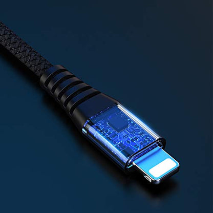 IFLASH Charge/Sync Cable w/LED, 6 Feet Data Cable Fast Charging and Sync Charger for iPhone Xs/XS Max/XR/X / 8/8 Plus /7 Plus / 6S/6 Plus/SE, iPad Air Mini 2/3/4, iPod Touch 5/6 (2 Meters)