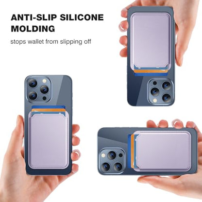 Miracase Magnetic Wallet, Compatible with MagSafe Wallet, 3-Card Holder, for iPhone 15/14/13/12 Series，Purple - color: C-Purple, style: Basic Wallet
