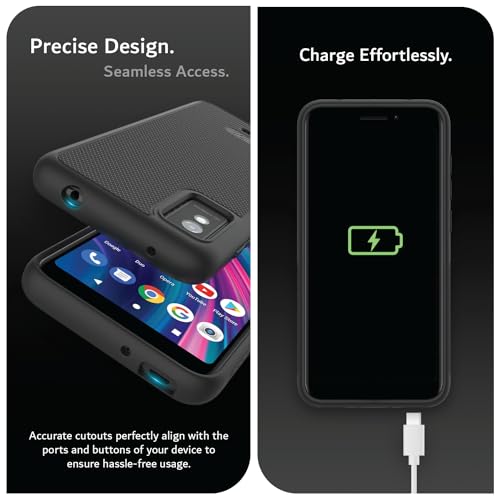 TUDIA LinnGrip Compatible with BLU Studio Mini (2023) Phone Case, [Enhanced Grip] Ultra Slim Fit Shockproof Matte TPU Soft Protective Phone Case Cover (Black) - color: Black
