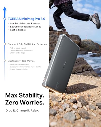 TORRAS MiniMag Pro iPhone 18 Pro Max Portable Charger Power Bank, 10000mAh - color: Mist Silver
