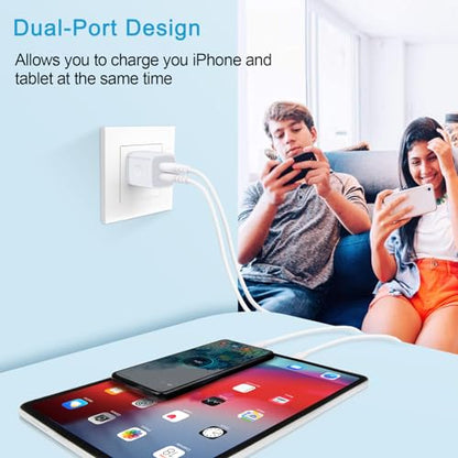 USB Wall Charger,Charging Block,5Pack 2.1A Quick Dual Port Plug Charger Box - color: White